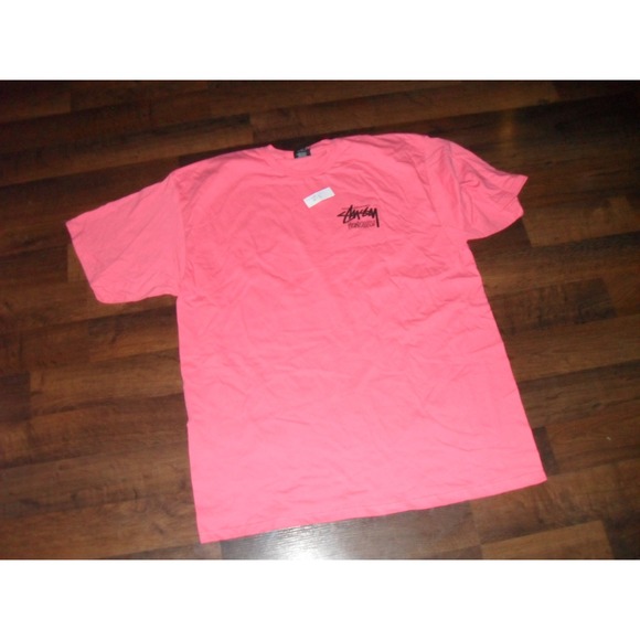 Stussy Honolulu Graphic Tee T-Shirt Salmon Red XXL Cotton Men's 2XL Oversized - Picture 3 of 8